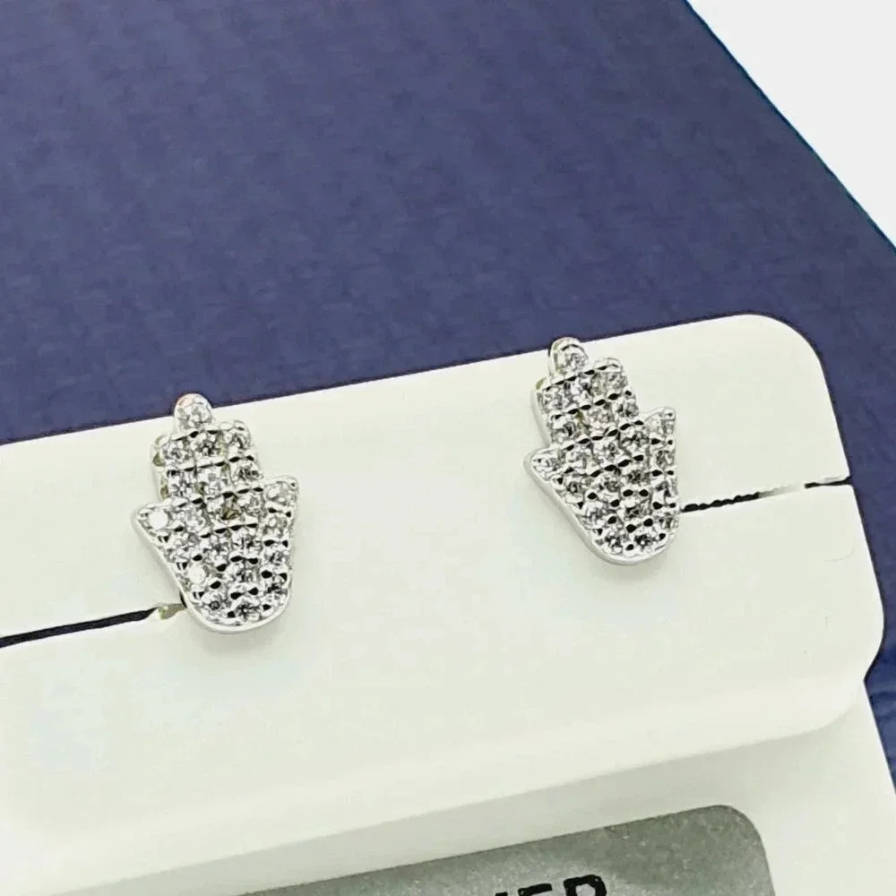 "#925 Sterling Silver CZ Stud Earrings for Women/Girl, US925P1013